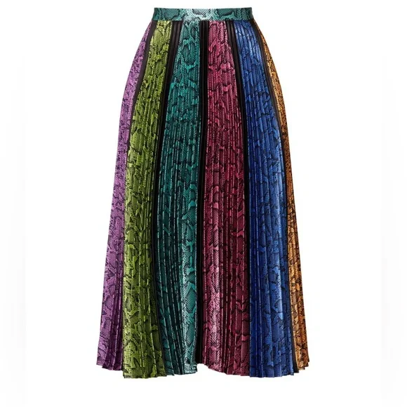 DELFI Collective Womens Multicolored Colorblock Snake Clara RARE Skirt Size XS - Picture 3 of 9